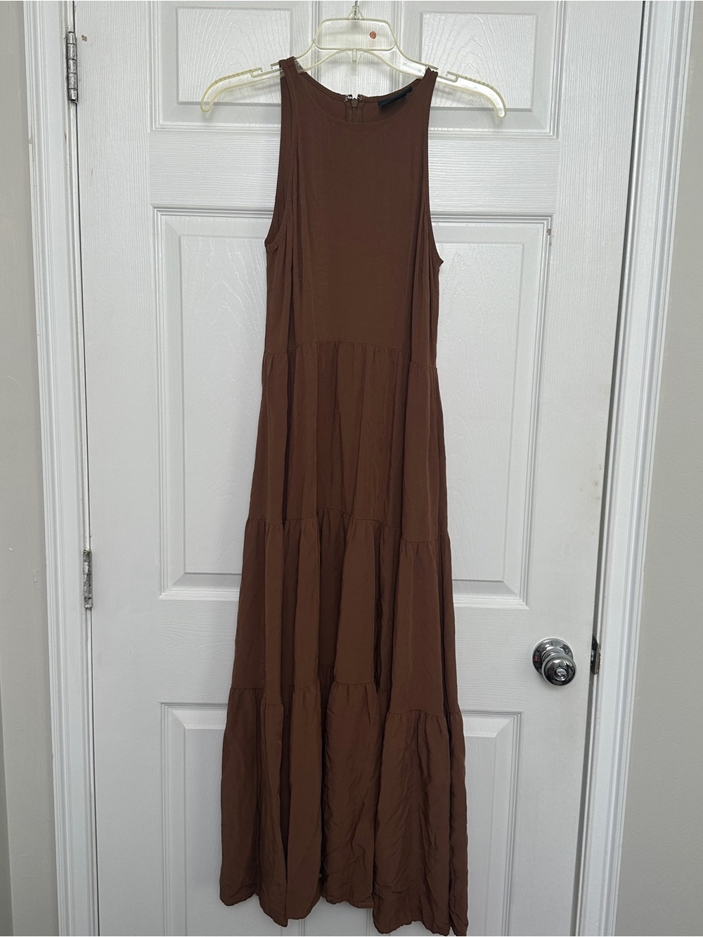 Richer Poorer Sleeveless Tiered Maxi Dress in Brown